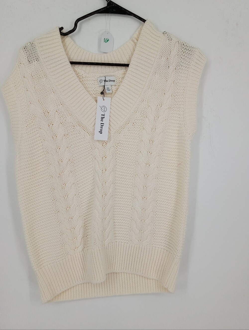 The Drop Cream Cable-Knit V-Neck Sweater Vest